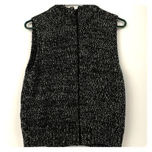 Talbots Black And White Zip Up Vest Small